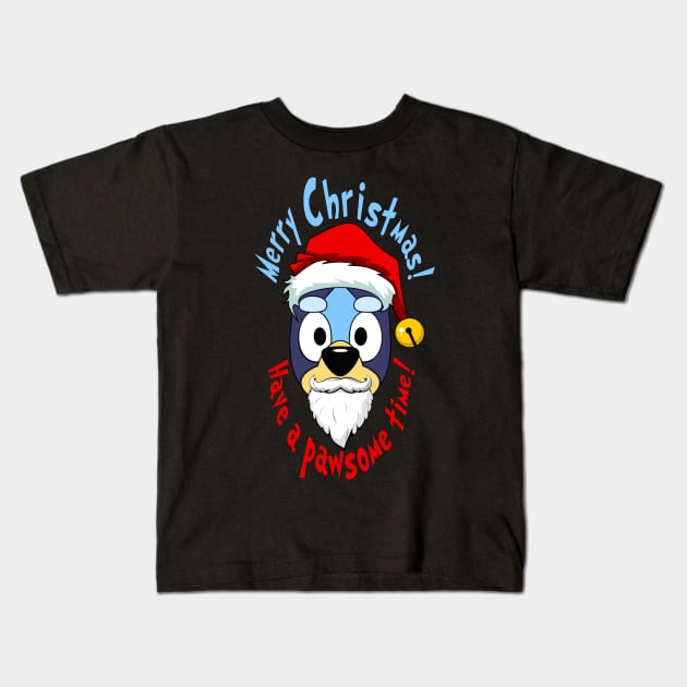 Merry Pawsome Christmas X Kids T-Shirt by LopGraphiX